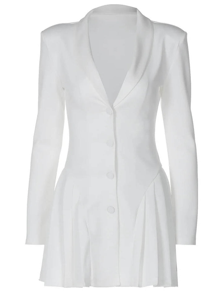 Bangs Plunge Neck Blazer Dress