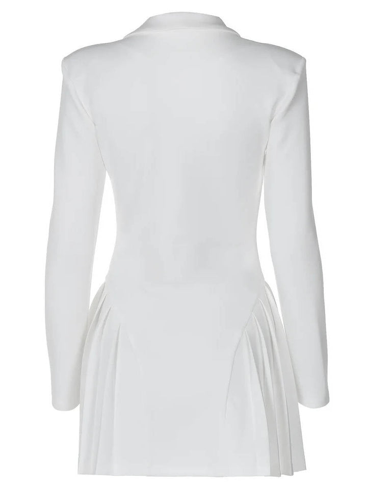 Bangs Plunge Neck Blazer Dress