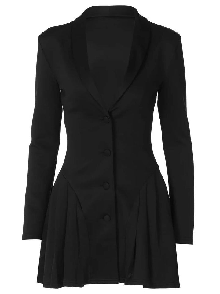 Bangs Plunge Neck Blazer Dress