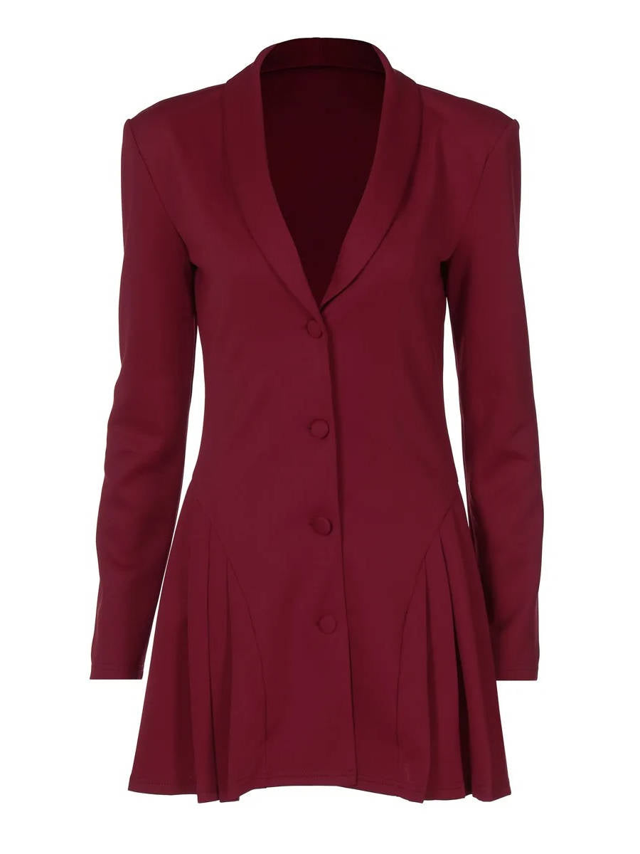 Bangs Plunge Neck Blazer Dress