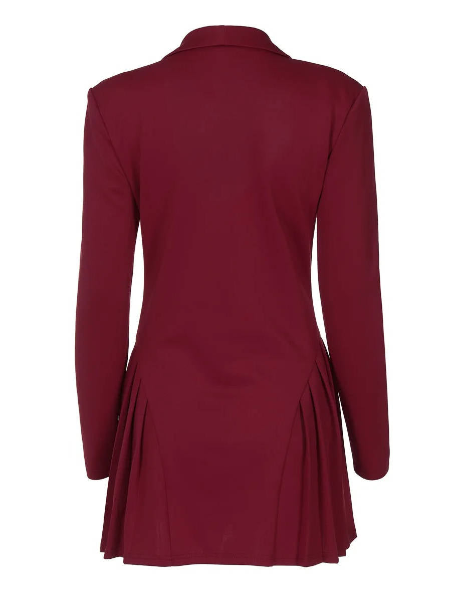 Bangs Plunge Neck Blazer Dress
