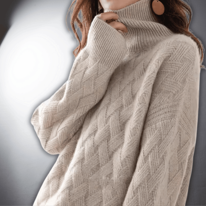 Jessenia Cable Turtleneck Sweater