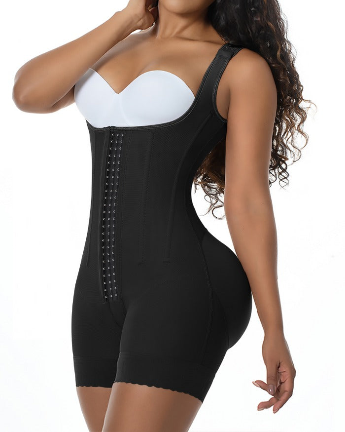 Henley Open-Bust Contour Shapewear Bodysuit