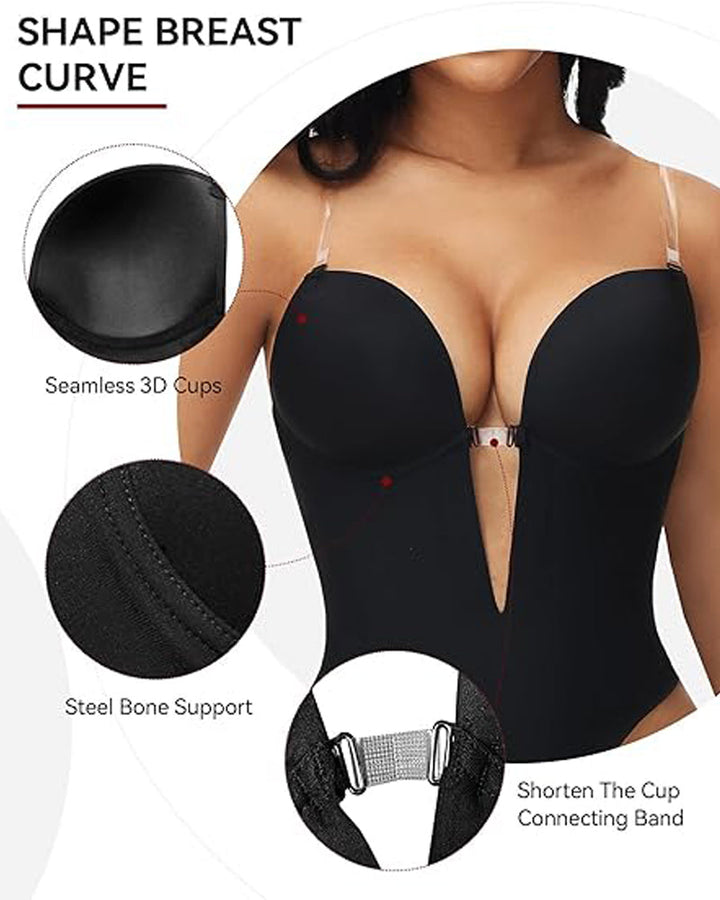 Dawn Deep Plunge Backless Shaping Bodysuit