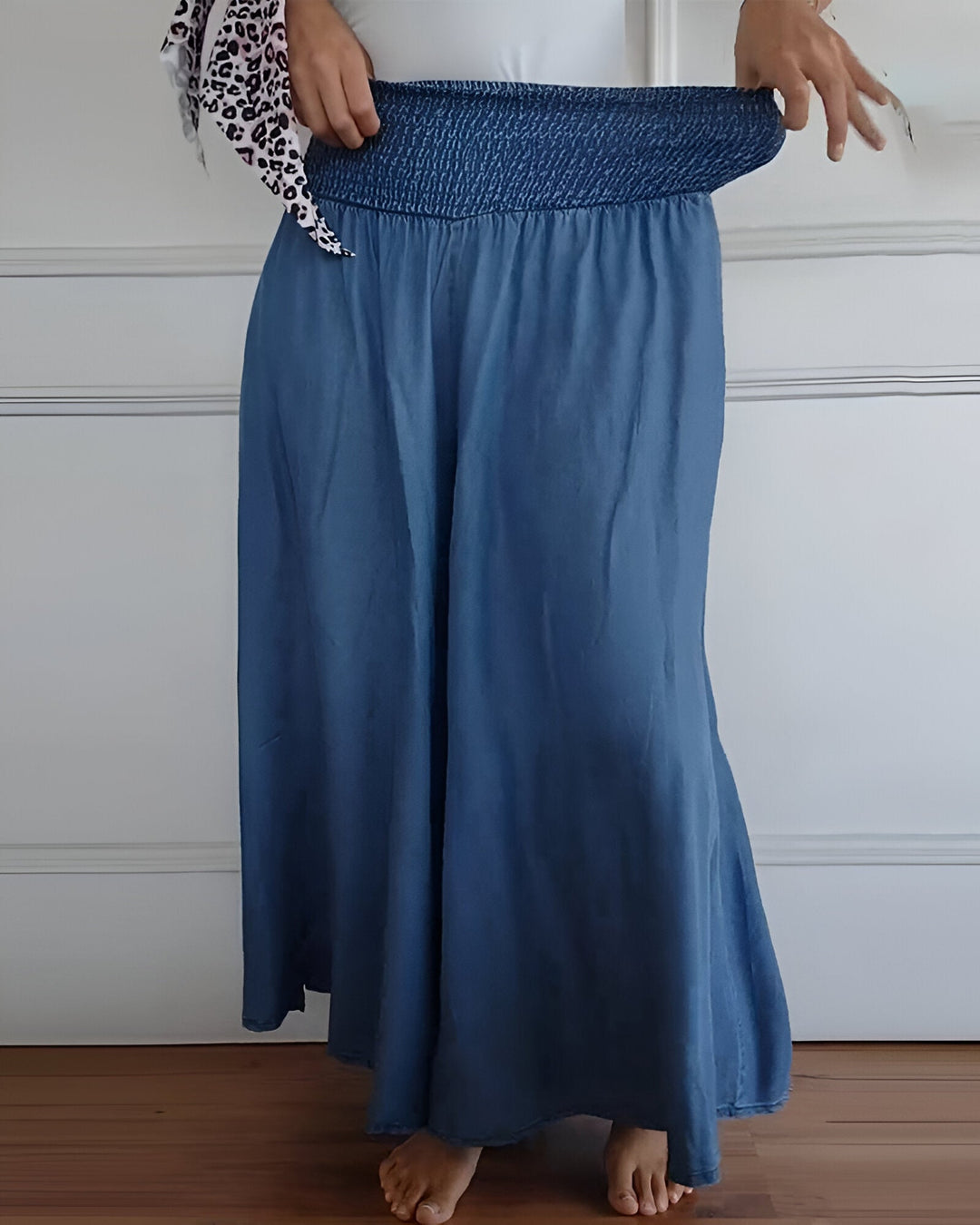 Lorraine Harbor Breeze Smocked Maxi Skirt