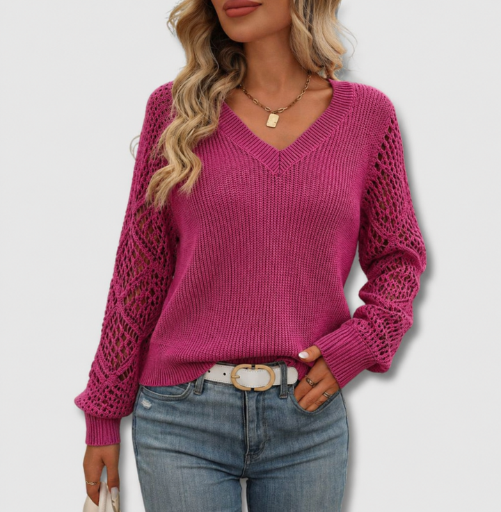 Henrietta Textured V-Neck Sweater