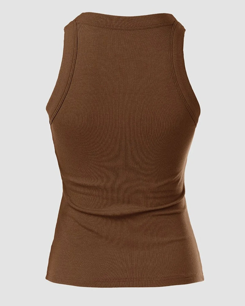 Jellie Ribbed Sleeveless Tank Top