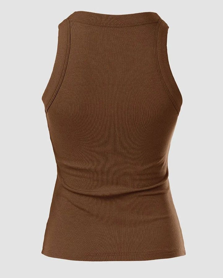 Jellie Ribbed Sleeveless Tank Top