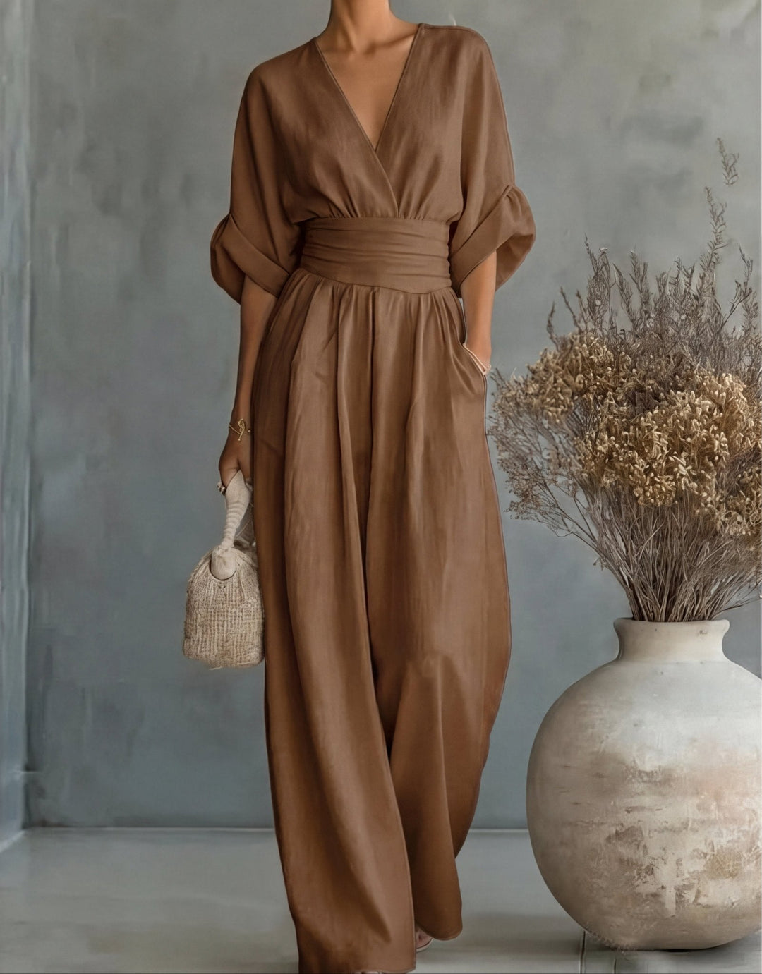 Mila Gathered Waist Maxi Dress