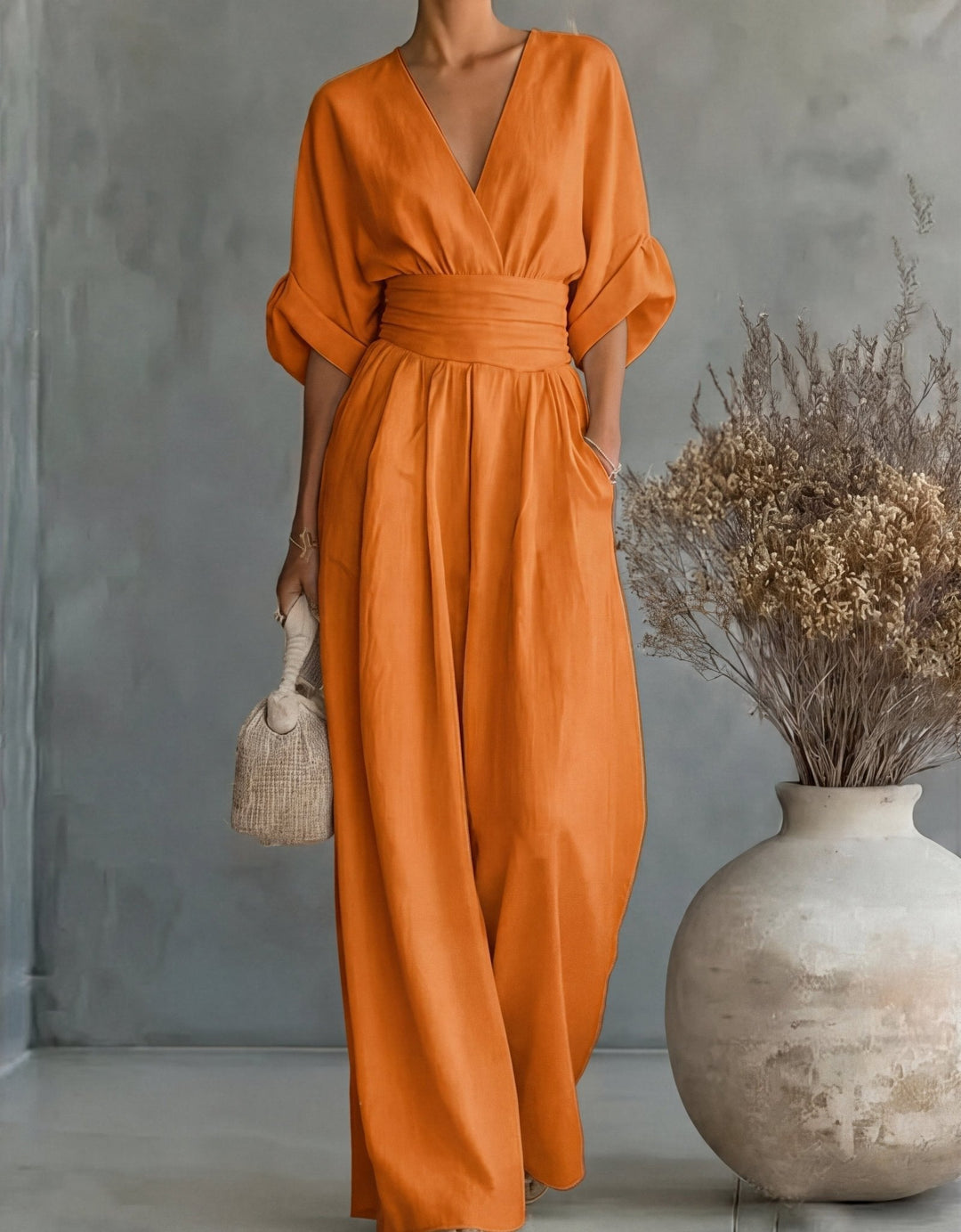 Mila Gathered Waist Maxi Dress