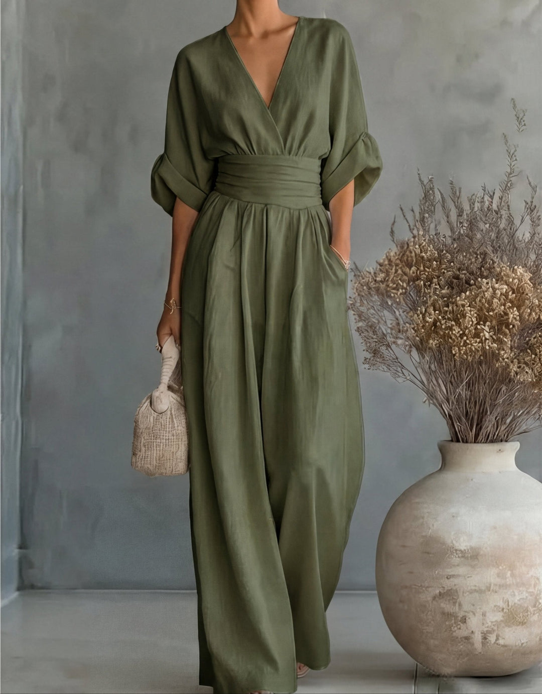 Mila Gathered Waist Maxi Dress