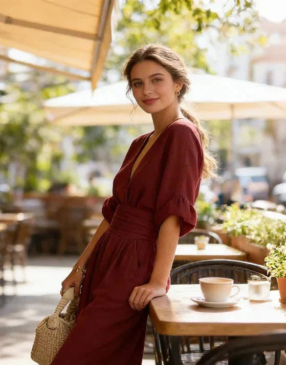 Mila Gathered Waist Maxi Dress