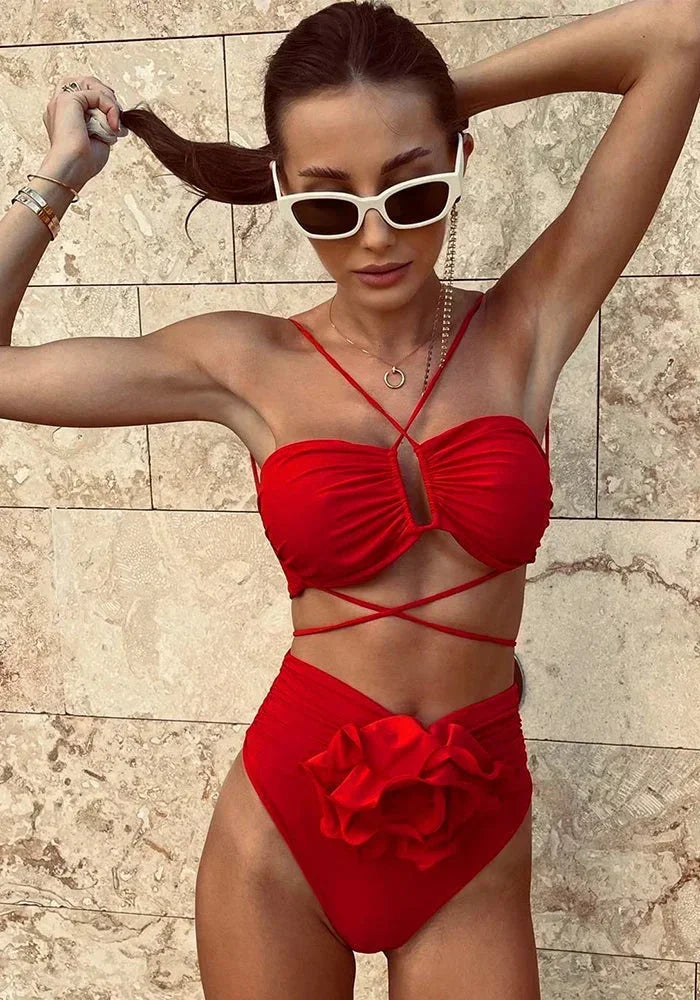 Lexi Rose Detail Wrap Bikini Set