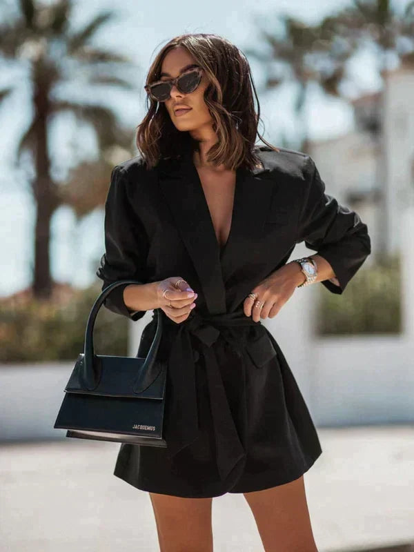 Qadira Belted Blazer Mini Dress