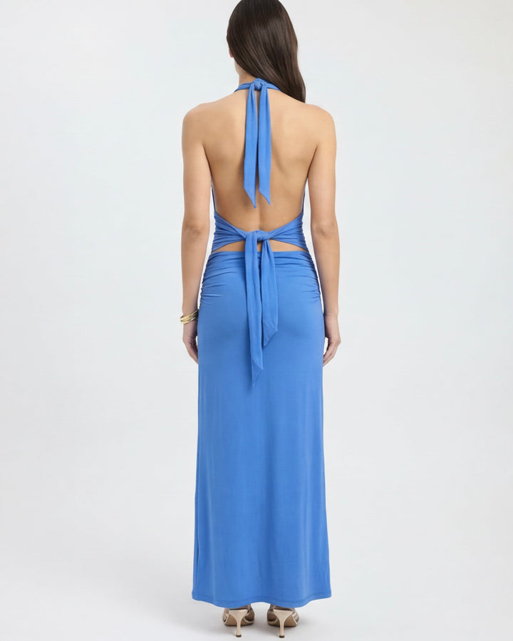 Amy Plunge Halter Maxi Dress