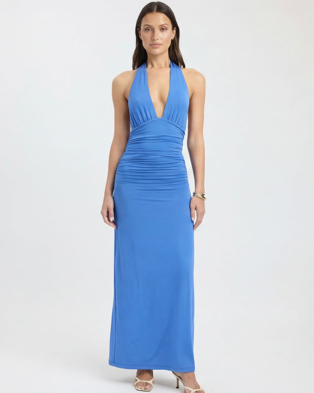 Amy Plunge Halter Maxi Dress
