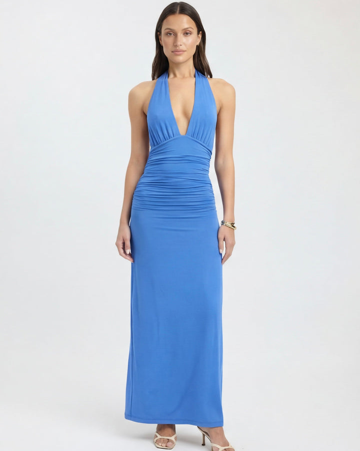 Amy Plunge Halter Maxi Dress