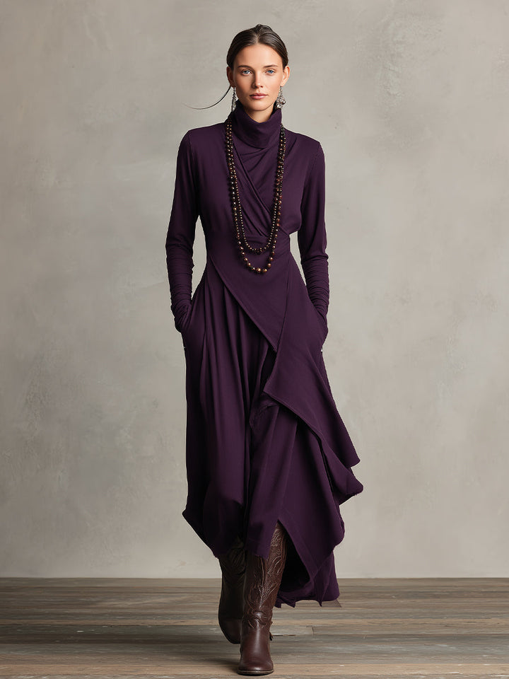 Hadassah Asymmetric Draped Maxi Dress