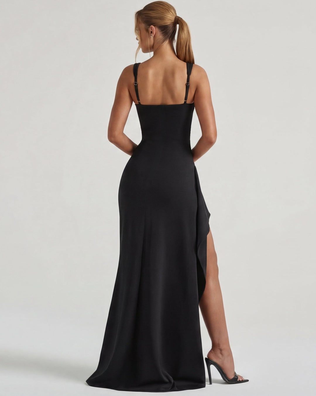 Harper Square Neck Slit Maxi Dress