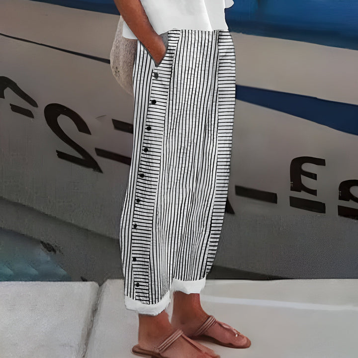 Barbara Striped Linen Pants