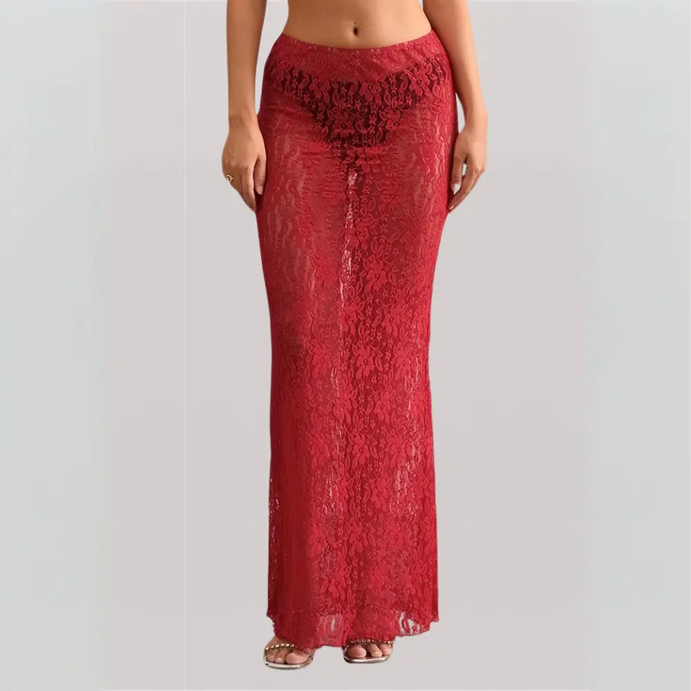 Adaella Lace Sheer Maxi Skirt