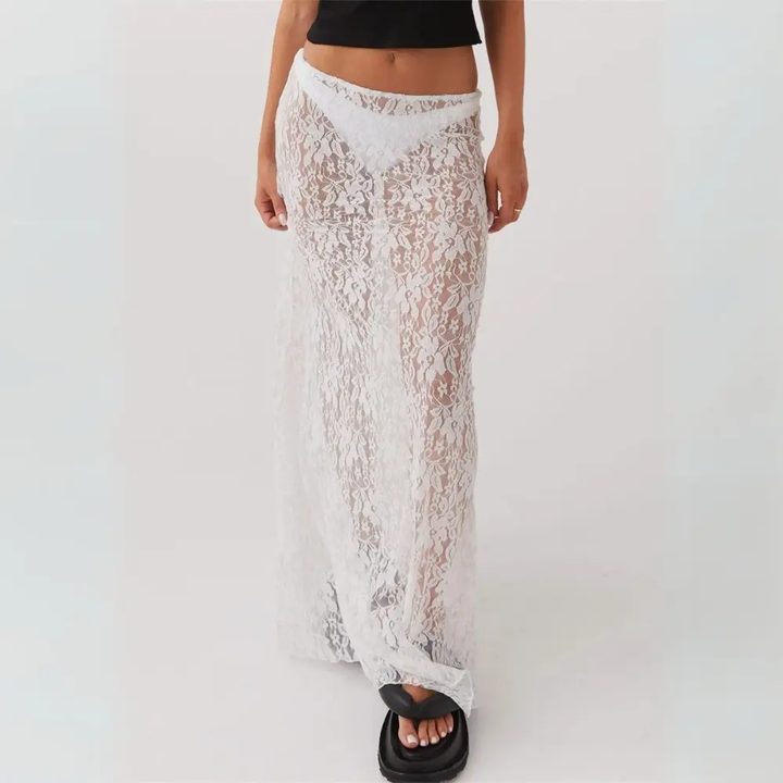 Adaella Lace Sheer Maxi Skirt