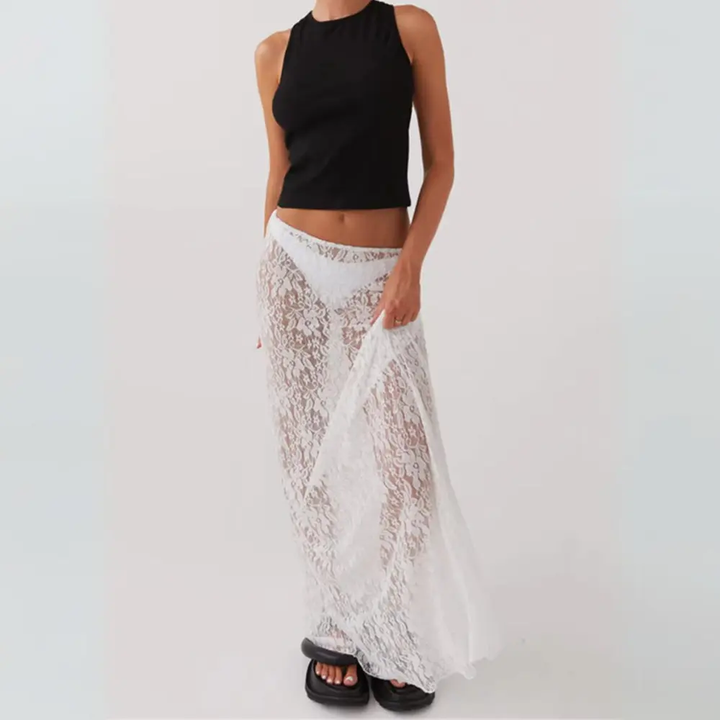 Adaella Lace Sheer Maxi Skirt