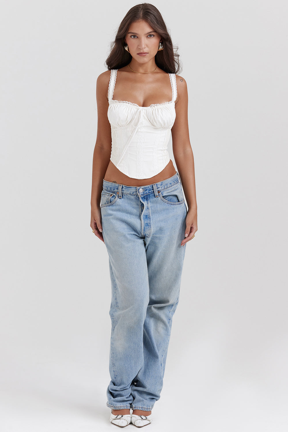Cora Lace Trim Corset Cami Top