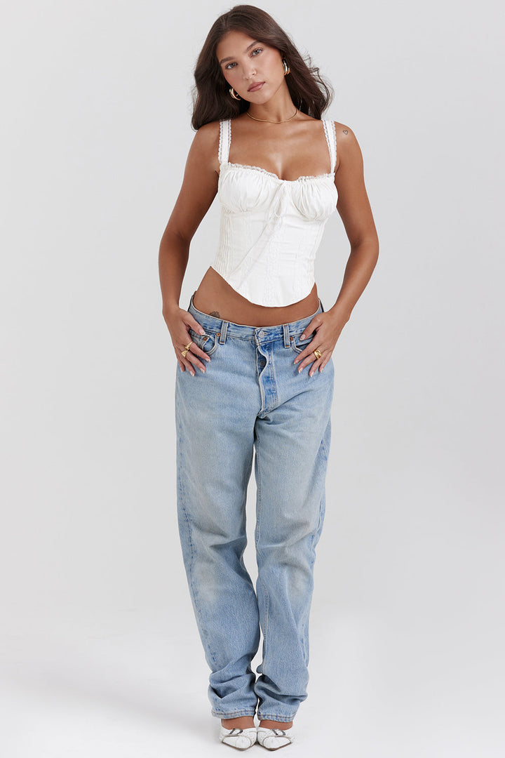 Cora Lace Trim Corset Cami Top