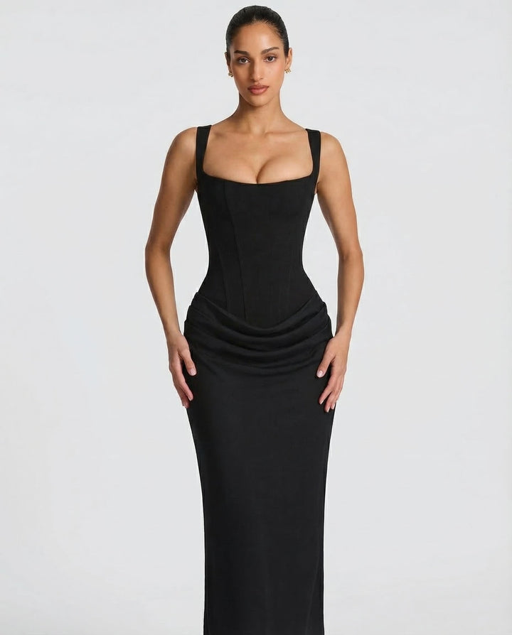 Luna Contour Draped Maxi Dress