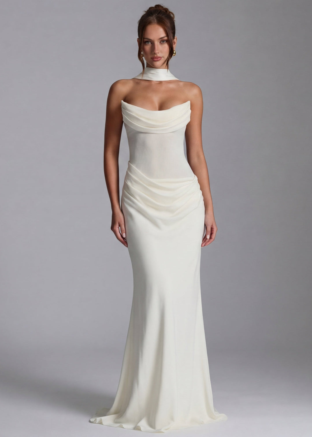Estelle Sheer Drape Maxi Dress