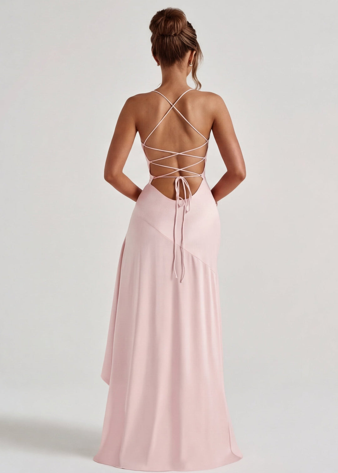 Charlotte Asymmetrical Ruffle Hem Maxi Dress
