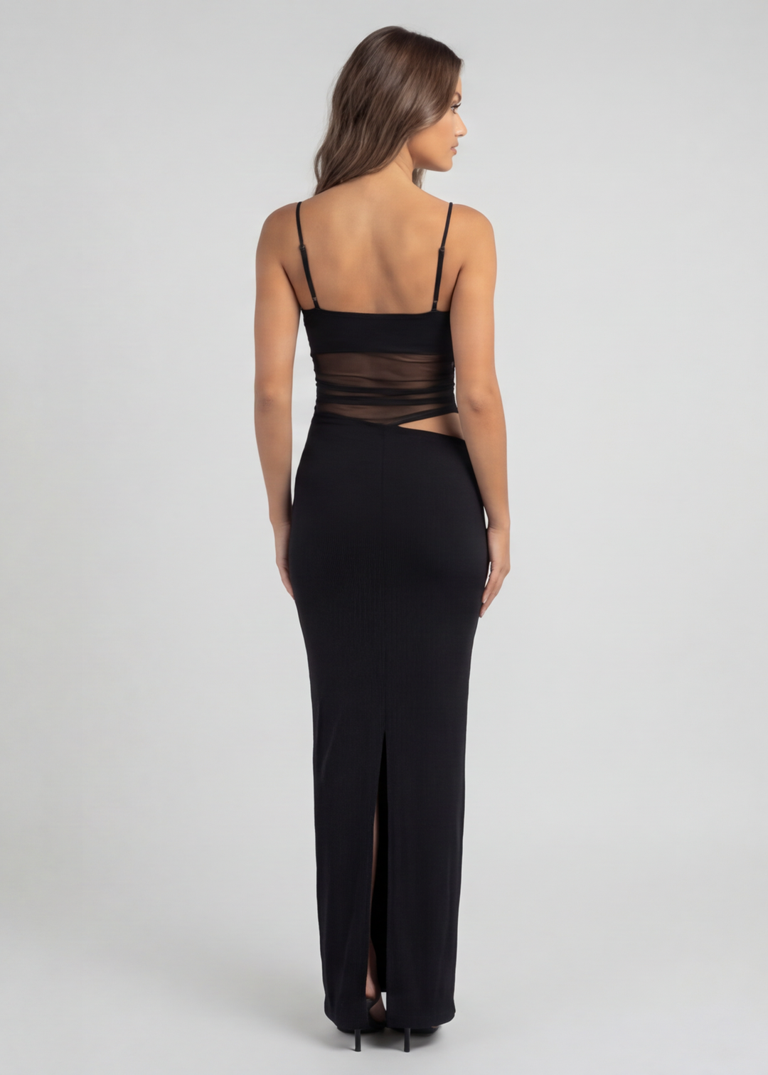 Harper Sheer Panel Cutout Maxi Dress