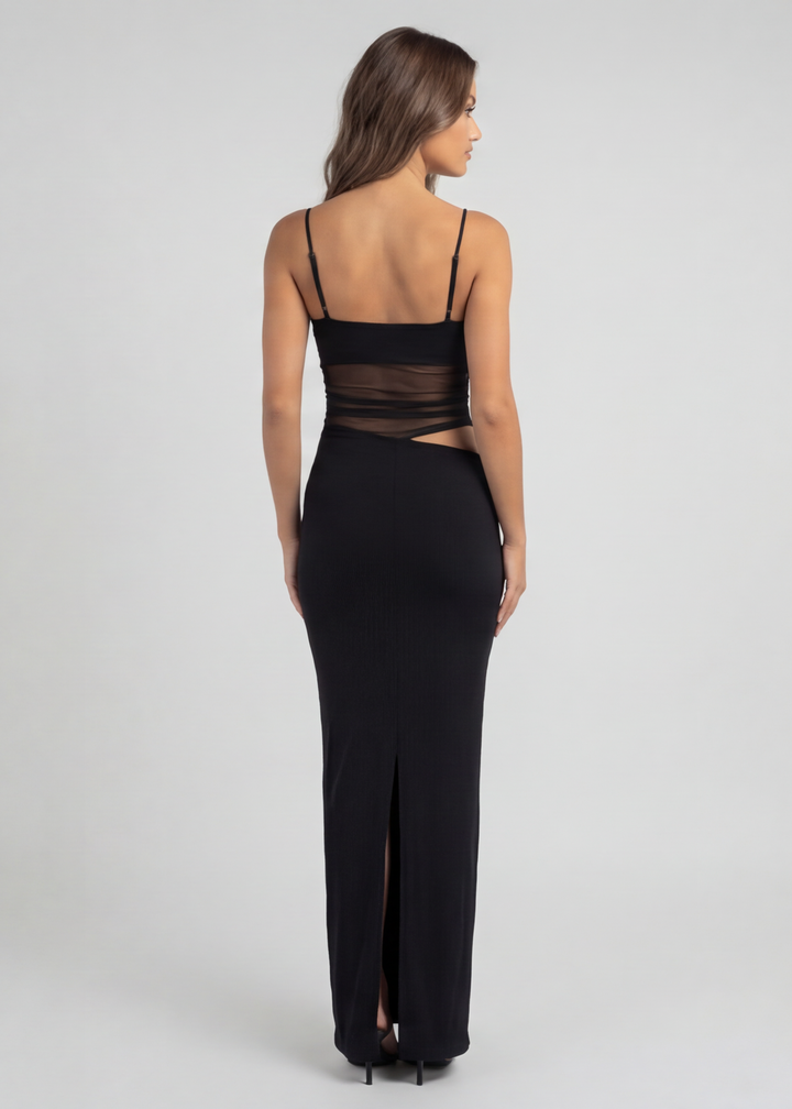 Harper Sheer Panel Cutout Maxi Dress