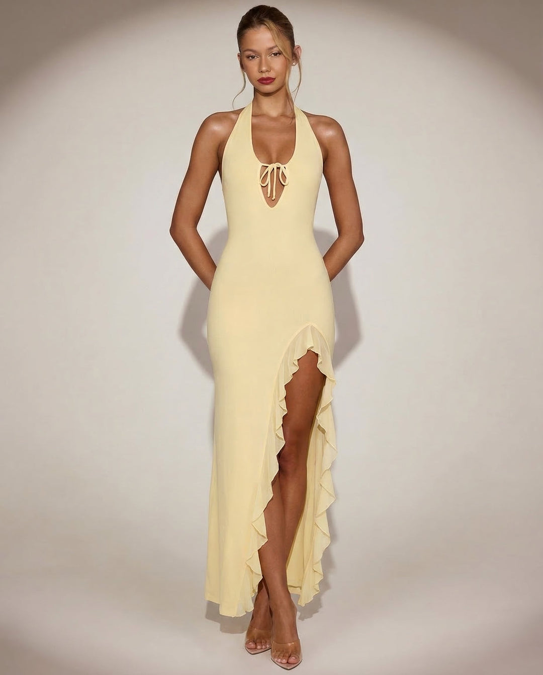 Emily Halter Ruffle Hem Maxi Dress