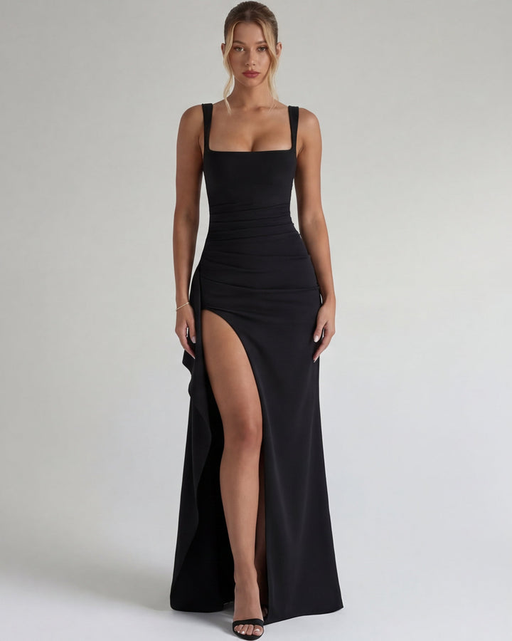 Harper Square Neck Slit Maxi Dress