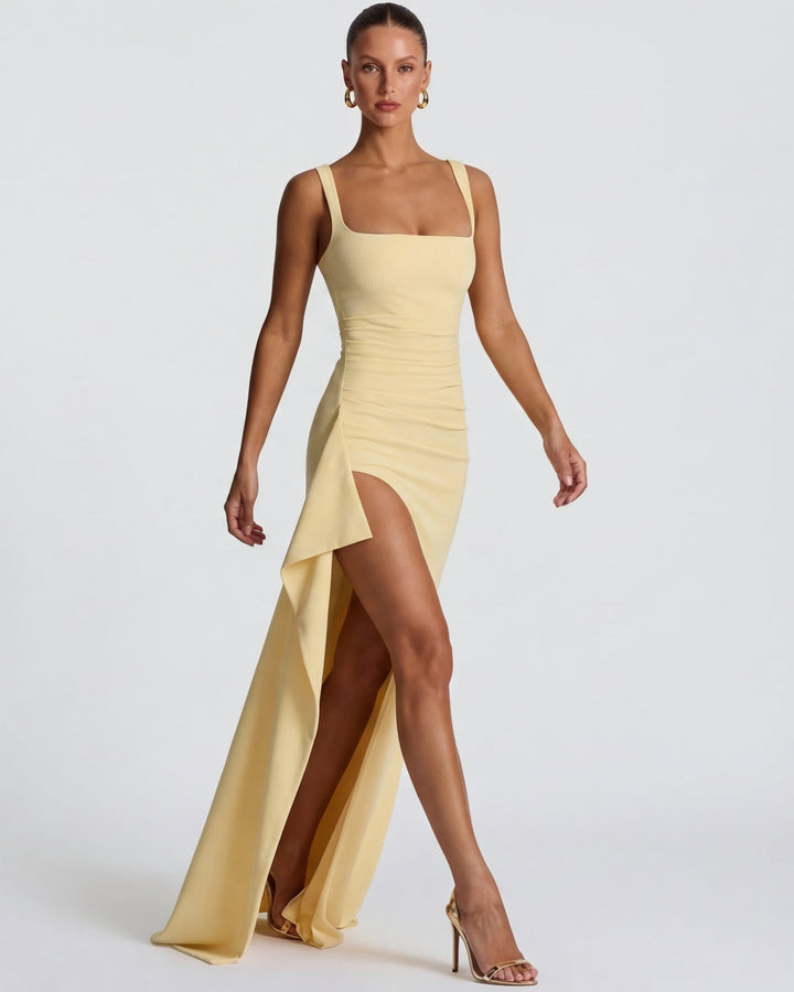 Harper Square Neck Slit Maxi Dress