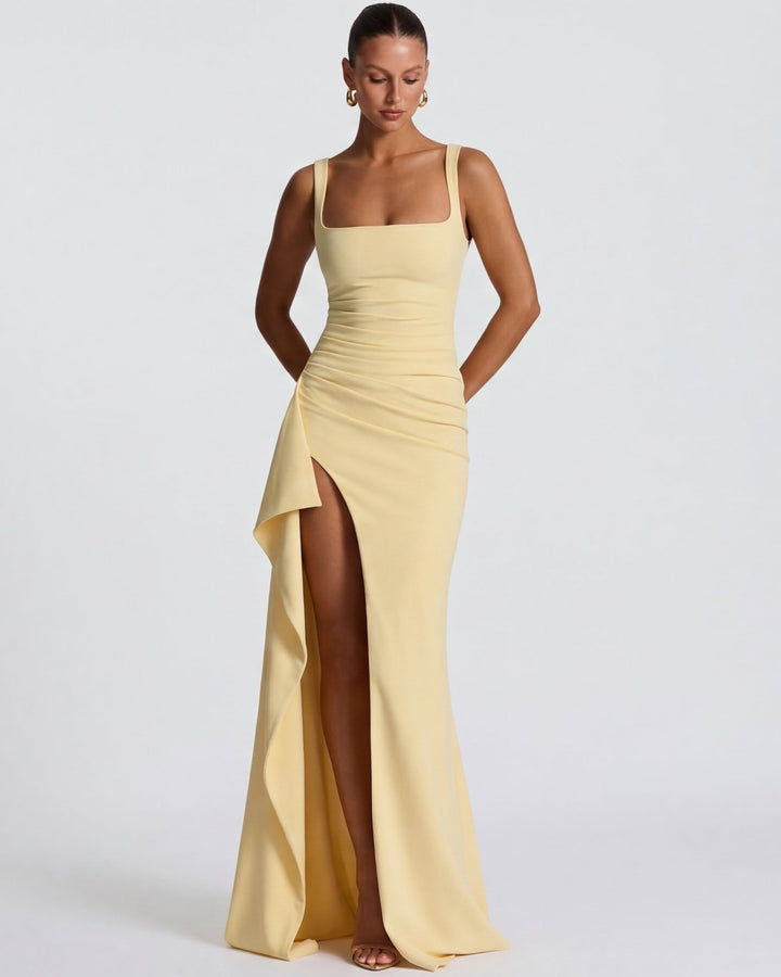 Harper Square Neck Slit Maxi Dress