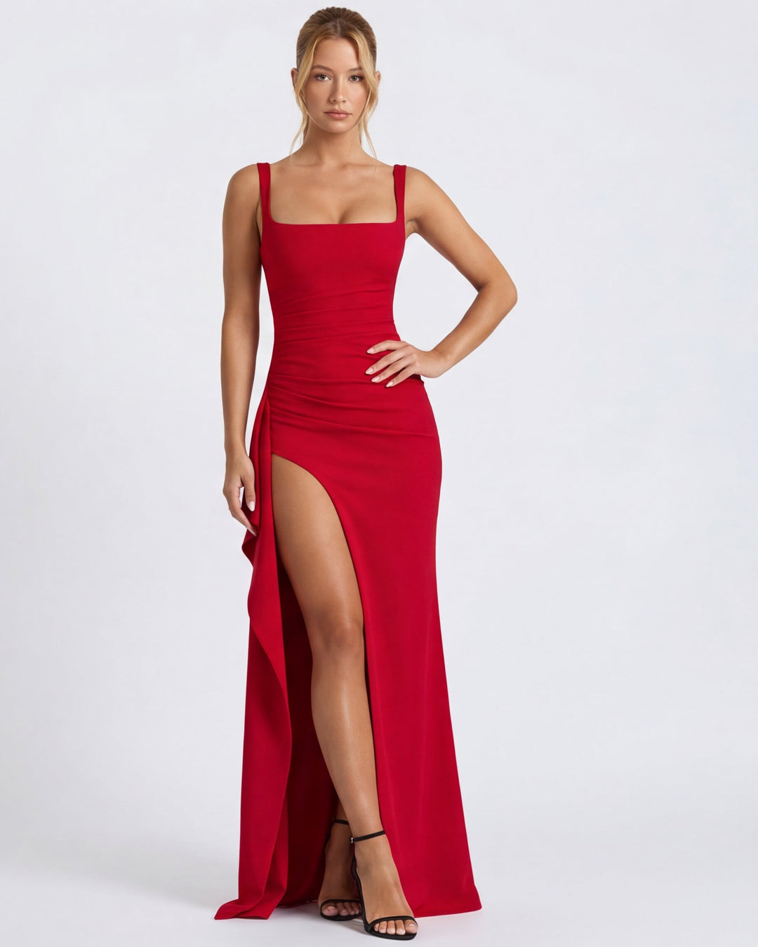 Harper Square Neck Slit Maxi Dress