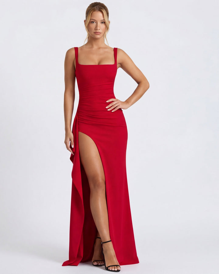 Harper Square Neck Slit Maxi Dress