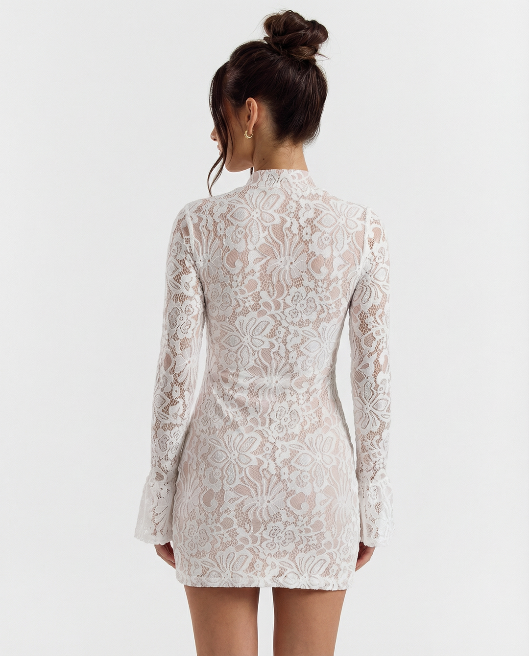 Aira Lace High Neck Mini Dress