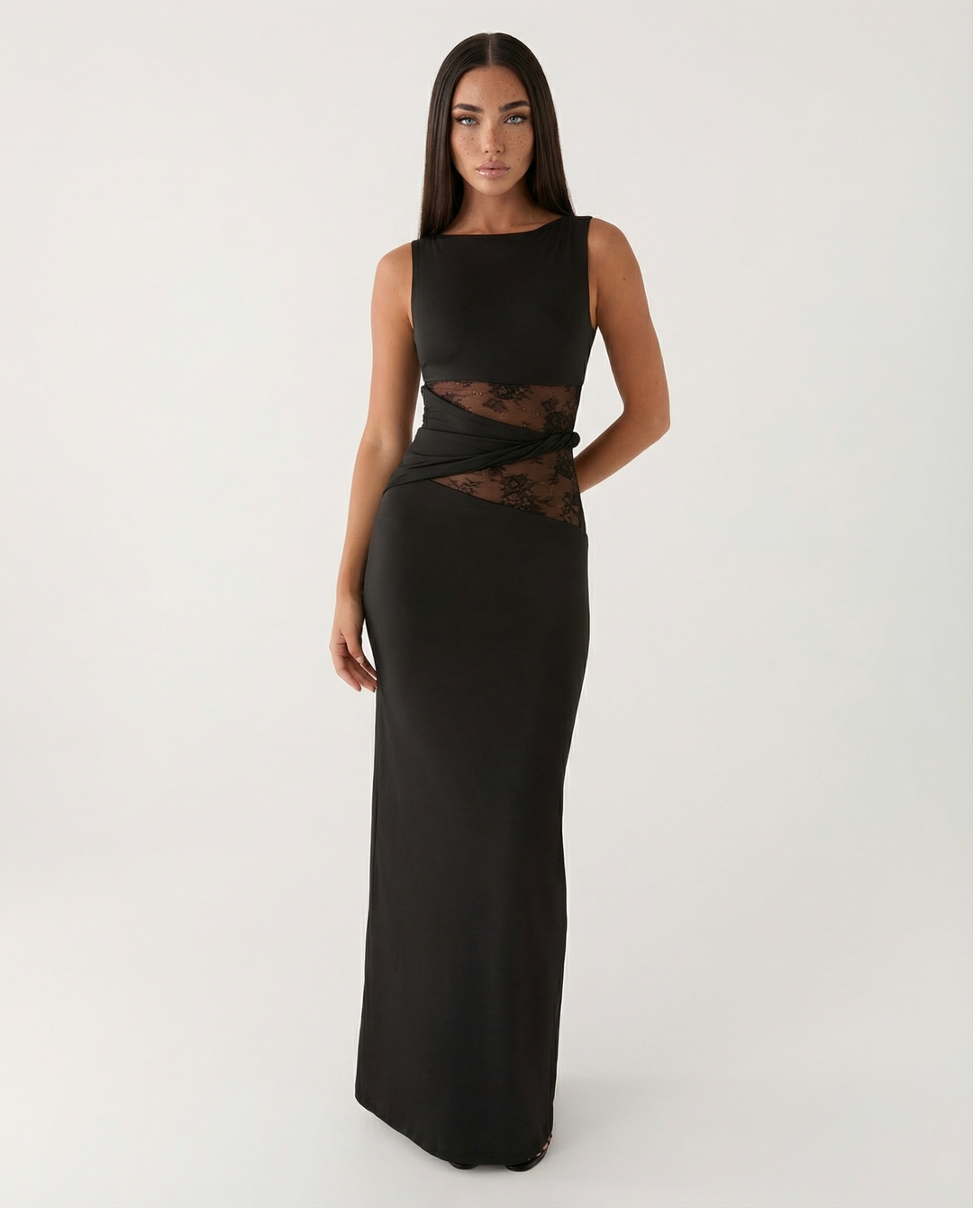 Adelle Lace Panel Maxi Dress