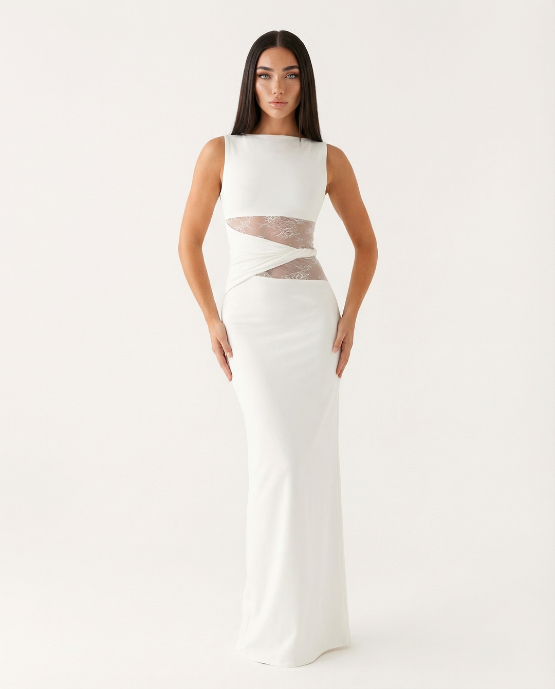 Adelle Lace Panel Maxi Dress