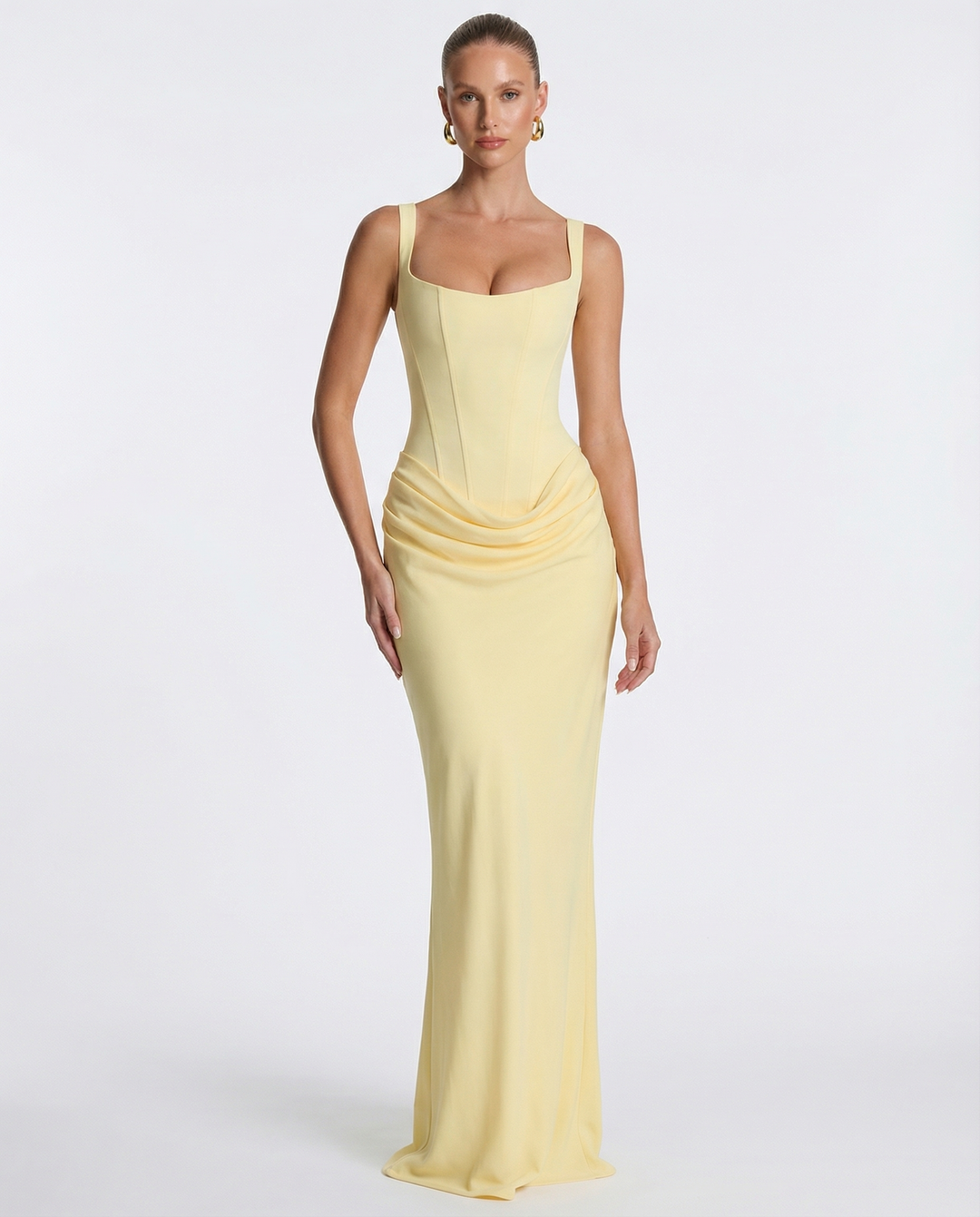 Luna Contour Draped Maxi Dress
