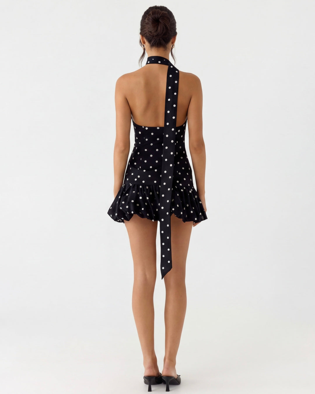 Devon Polka Dot Halter Mini Dress