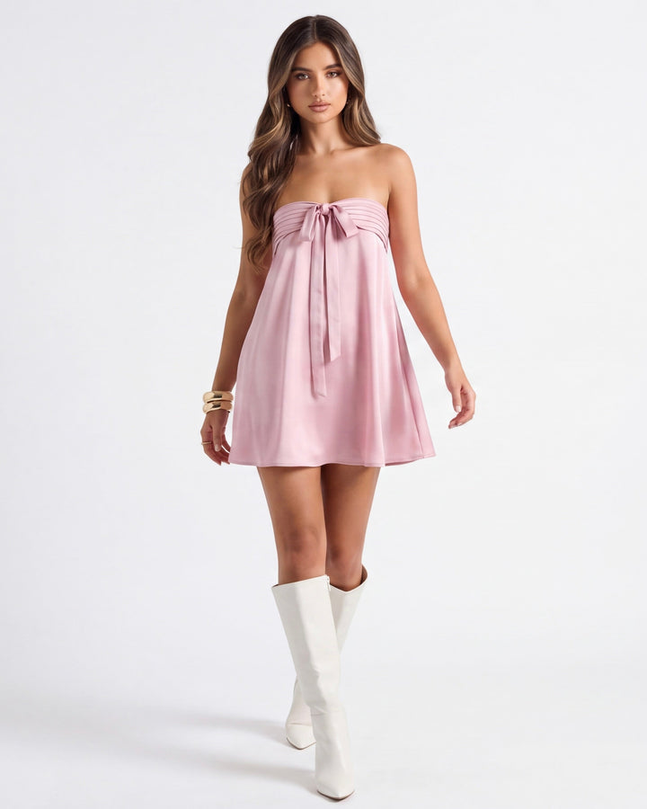 Chelsea Strapless Gathered Mini Dress