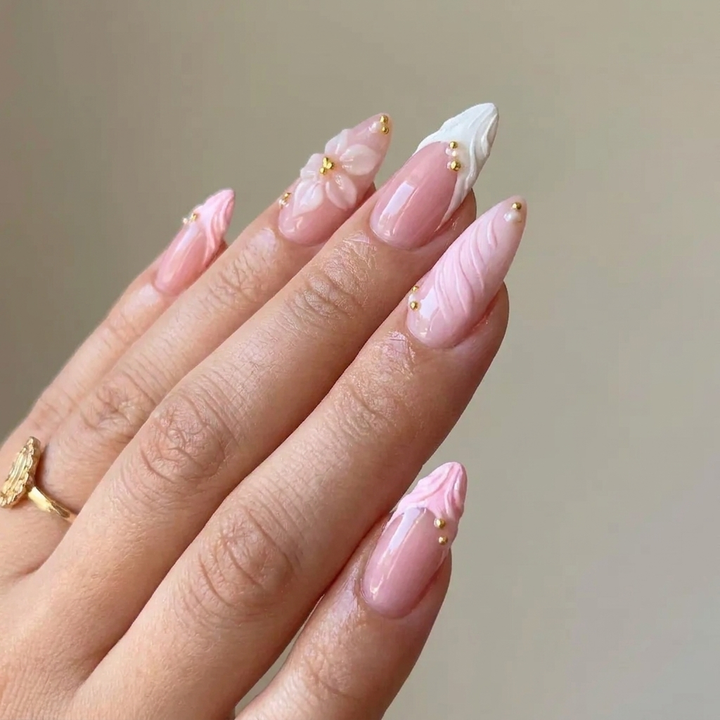 Pink Petal Bloom Press-On Nails