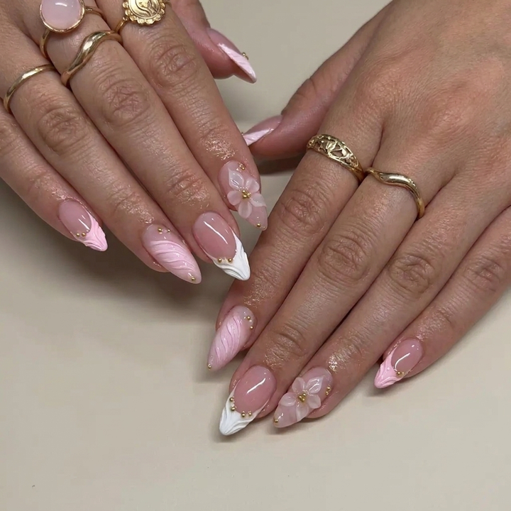 Pink Petal Bloom Press-On Nails