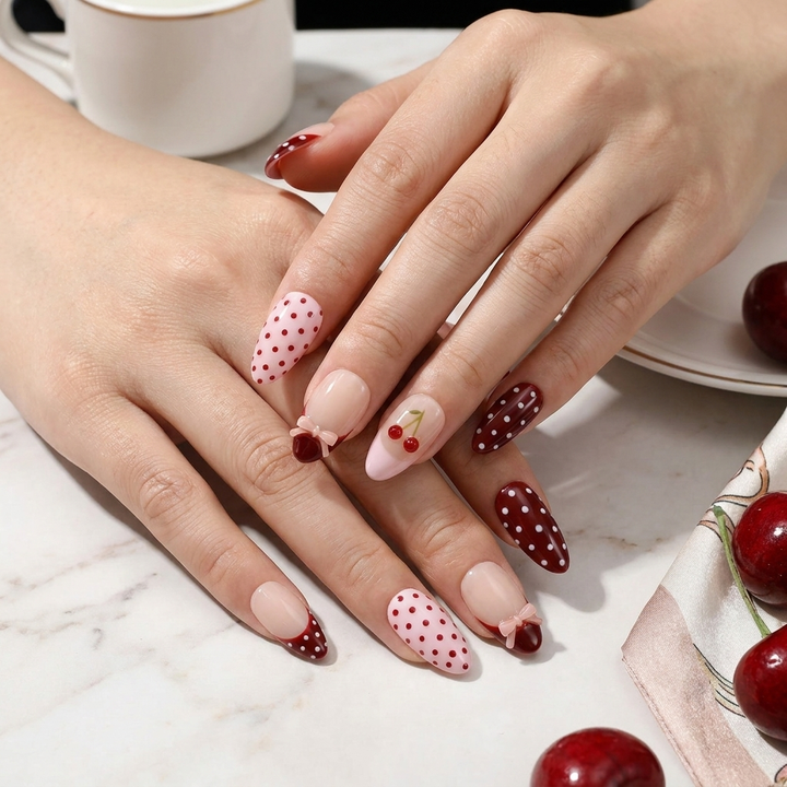 Cherry Sweetheart Press-On Nails