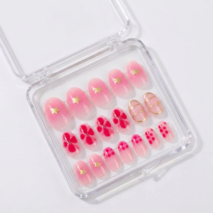 Pink Bloom Aura Press-On Nails